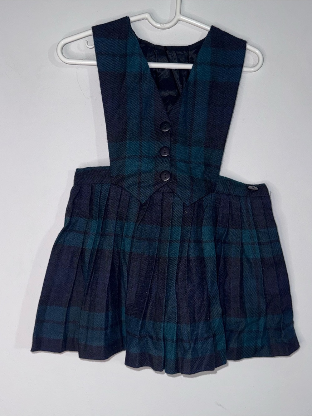 O’Neil of Dublin Girls 2-3 Blackwatch Plaid Jumper Dress Wool Pleated Skirt